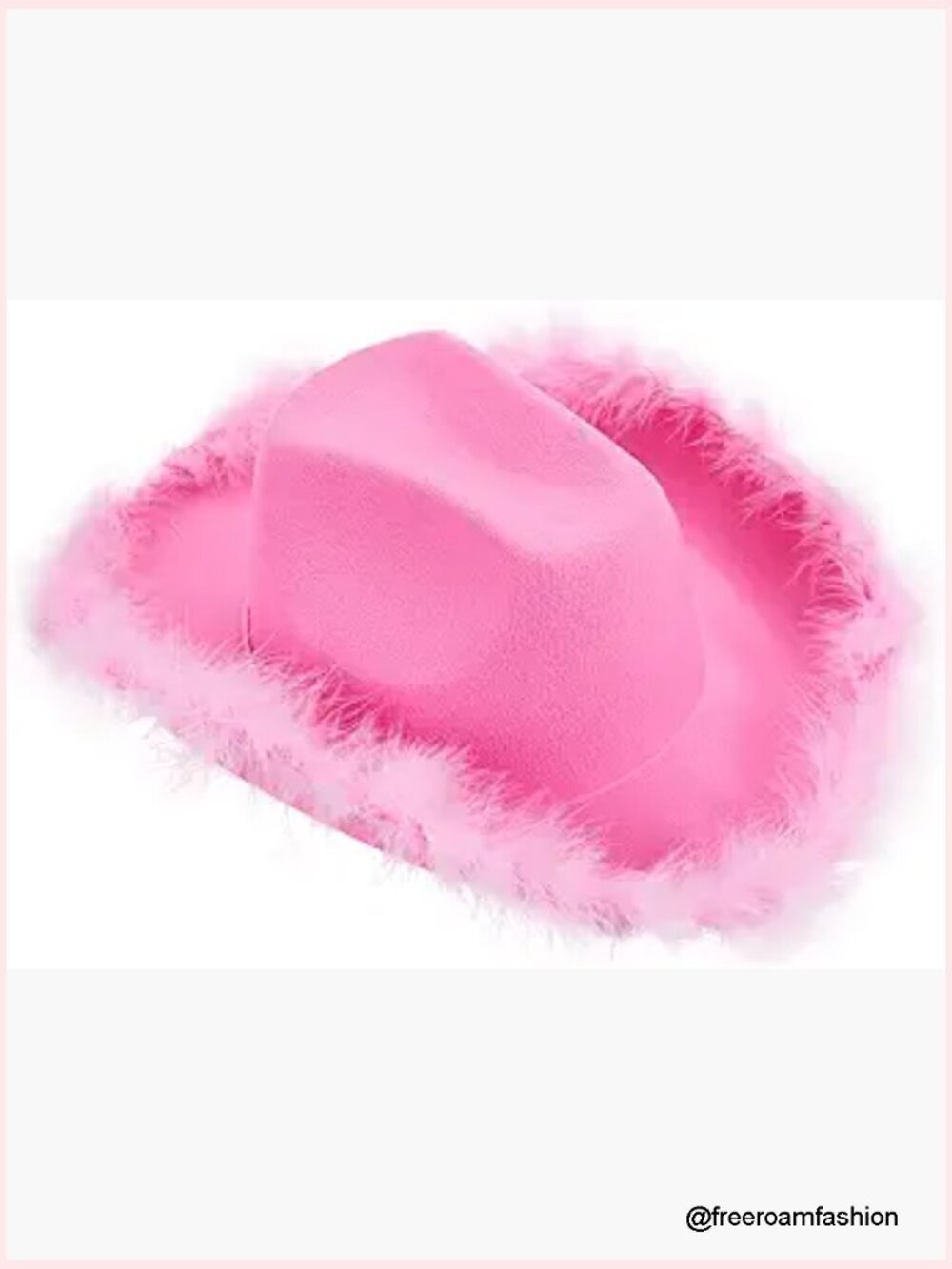 Wide Brim Cowboy Hat with Feather Trim Western Cowgirl Party Fancy Dress